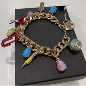 BETSEY JOHNSON 2024 Season Back to School Whimsical Fun Charm Bracelet NEW NWT